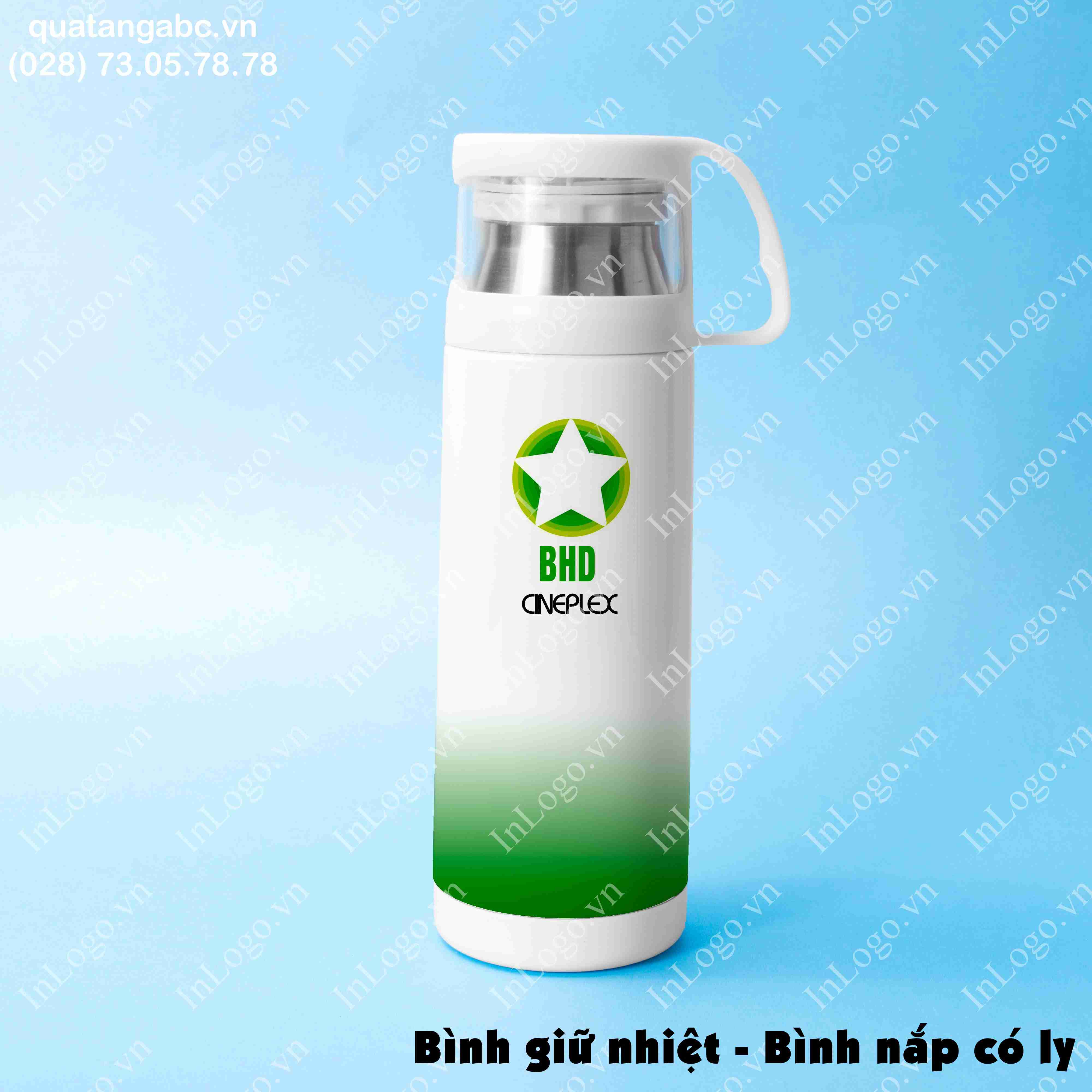 Bình Giữ Nhiệt Nắp Vặn Trắng