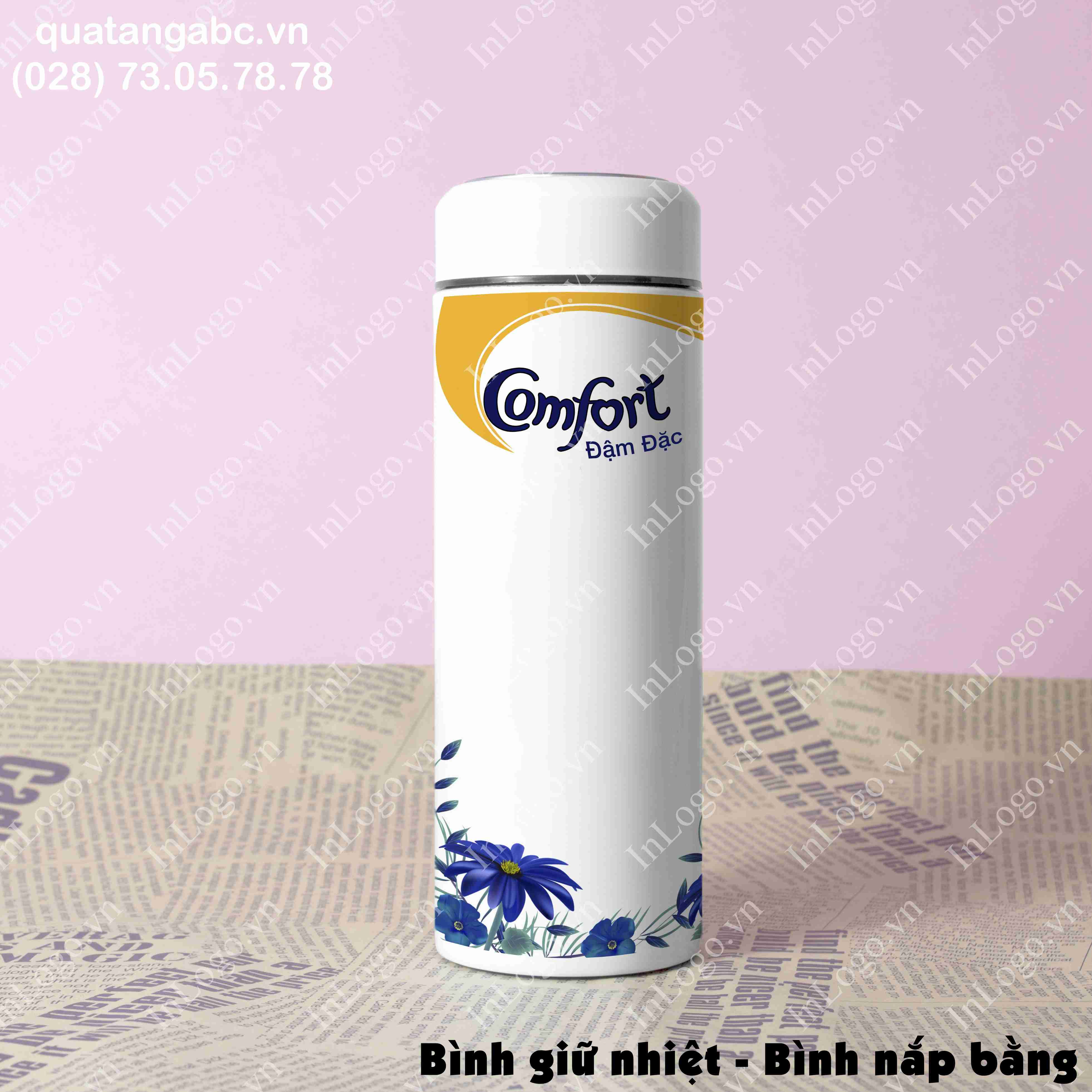 Bình Giữ Nhiệt Nắp Vặn Trắng