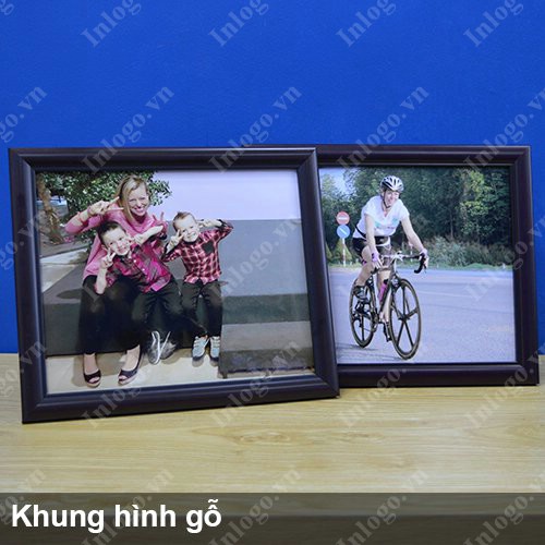 in kỷ niệm chương pha lê in khung hình gỗ